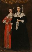 unknow artist, Portrait of Catherine Potocka and Maria Lupu (daughter of Vasile Lupu), two wives of Janusz Radziwill